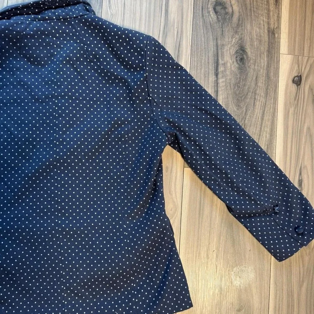 Harlyn navy blue polka dot blazer with blue lining, size M